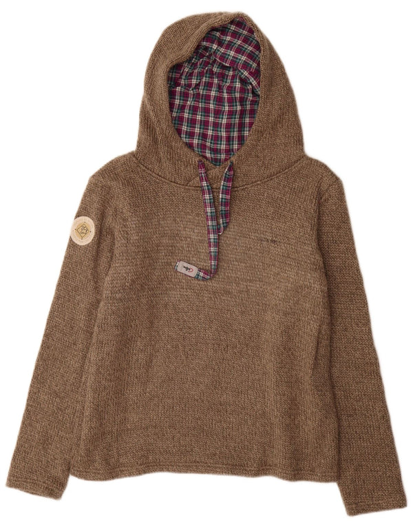 vintage Homme Pull à capuche Pull Taille 40 Acrylique Beige Moyen