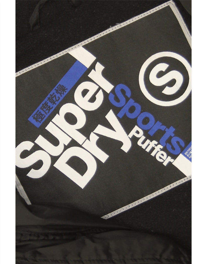 Superdry Gilet rembourré à capuche pour homme UK 36 Petit Noir Polyester