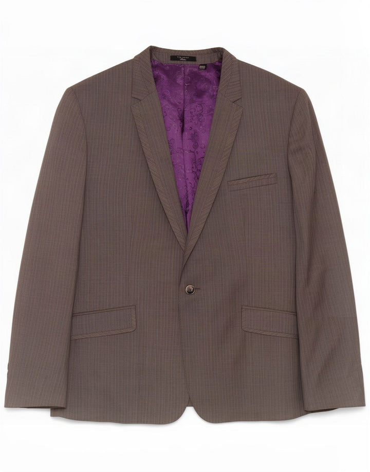 Ted Baker Veste blazer à 1 bouton pour homme UK 44 2XL Laine à fines rayures grises
