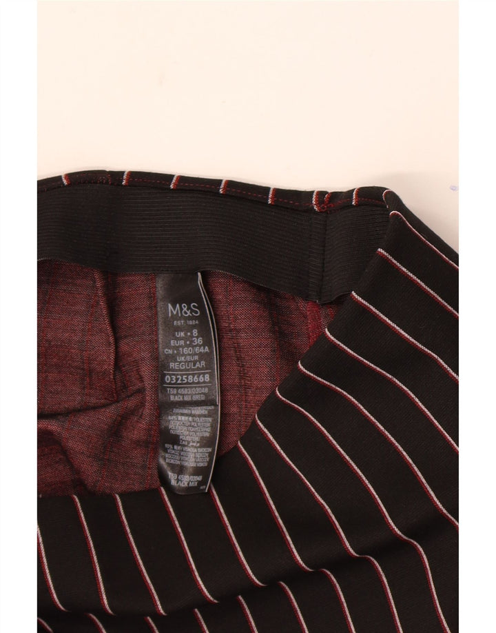 Marks & Spencer Mini-jupe femme UK 8 Small W26 Polyester rayé noir