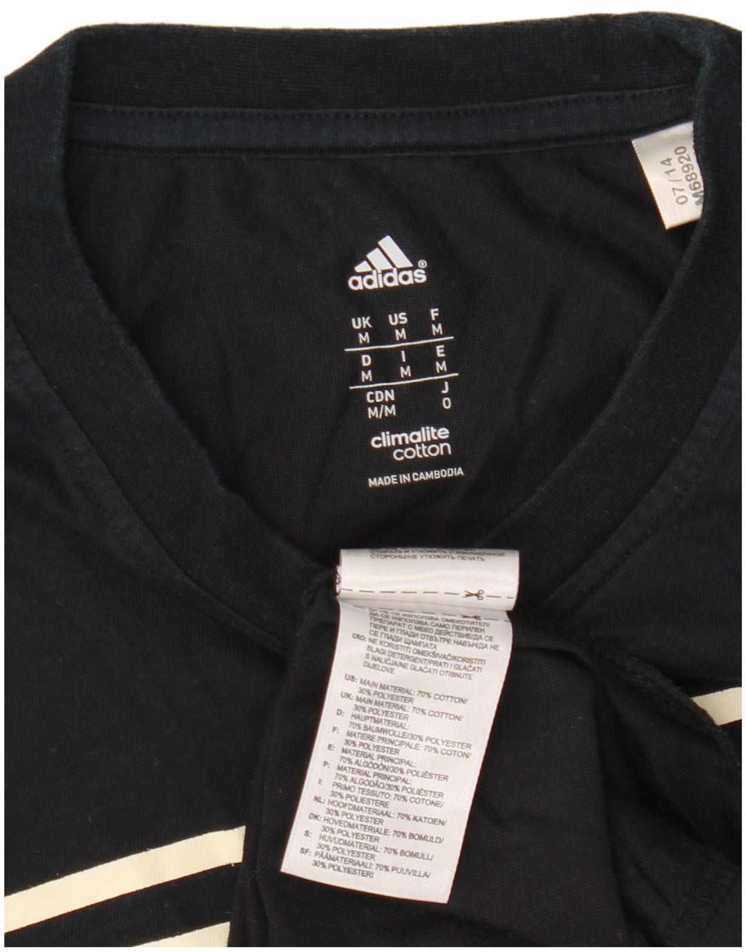 Adidas Hommes Climalite Graphic T-Shirt Haut Noir Moyen Coton