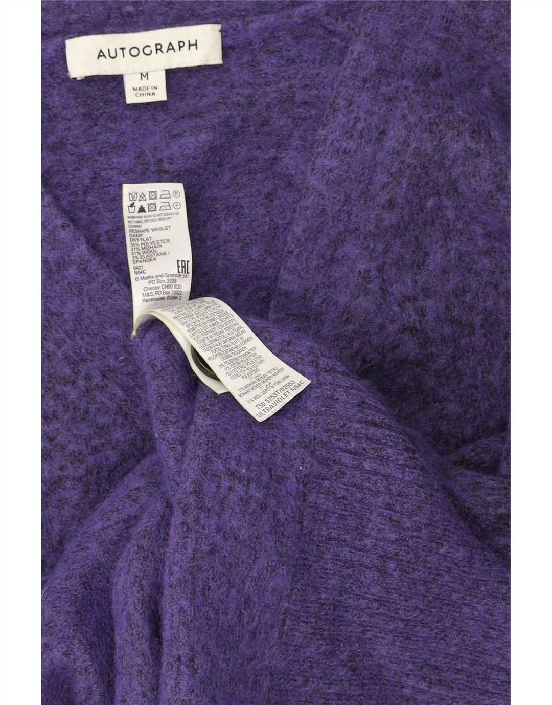 Marks & Spencer Pull cardigan autographe pour femme UK 14 Violet moyen