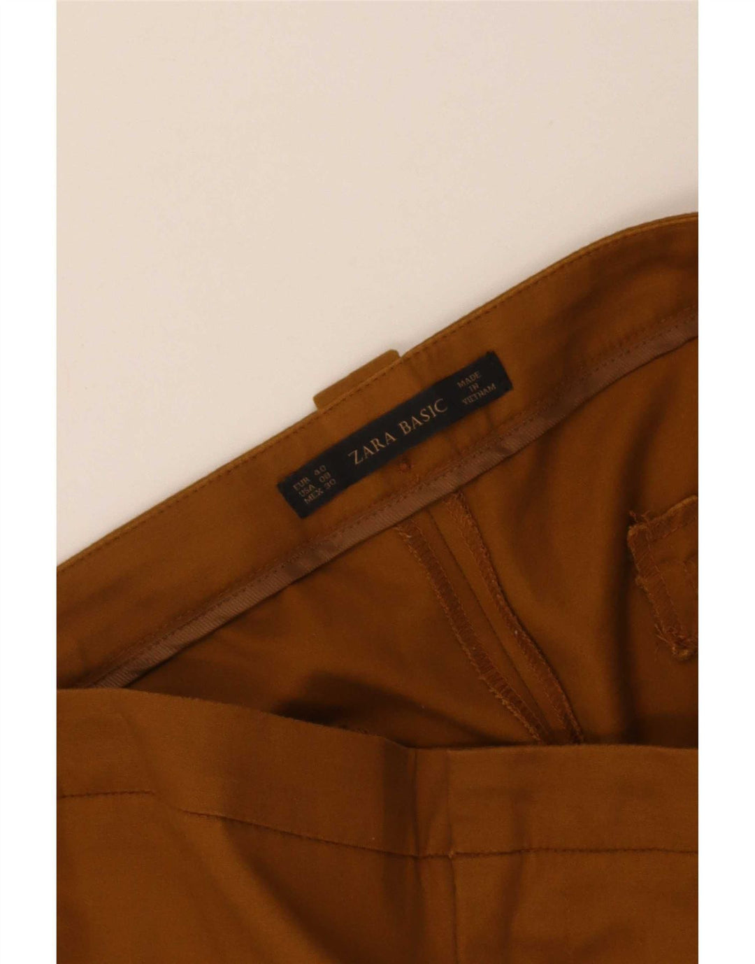 Zara Pantalon Chino Slim Femme EU 40 Medium W30 L28 Marron
