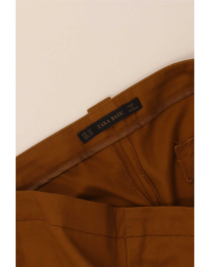 Zara Pantalon Chino Slim Femme EU 40 Medium W30 L28 Marron