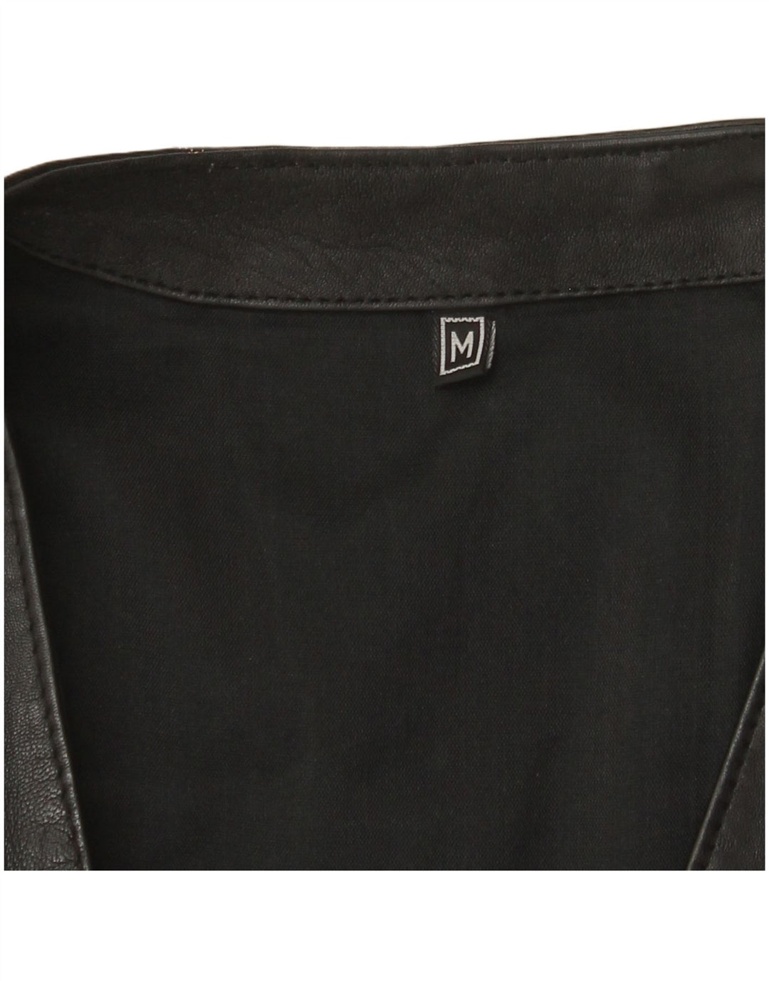 VINTAGE Gilet en cuir homme noir moyen