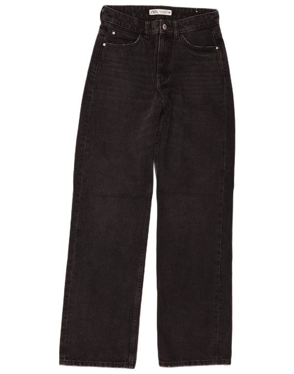 Zara Jean taille haute jambe large pour femme EU 36 XS W26 L32 Noir