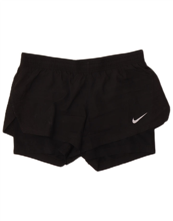 Nike Short de sport Dri Fit pour femme UK 14 Noir moyen Polyester