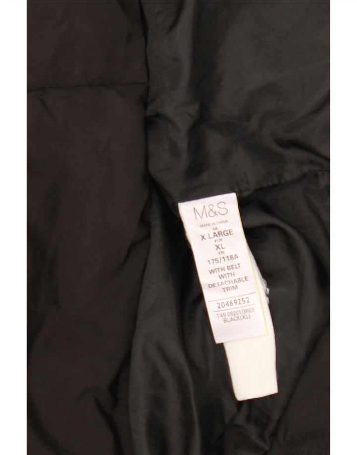 Marks & Spencer Manteau rembourré à capuche pour femme UK 18 XL Noir Polyester
