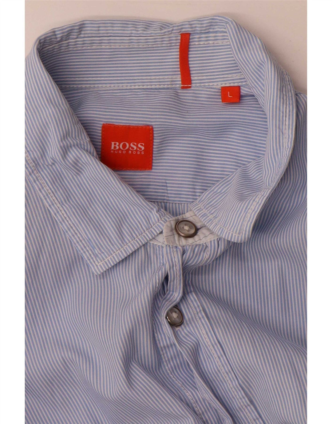 Hugo Boss Chemise homme en coton à fines rayures bleues