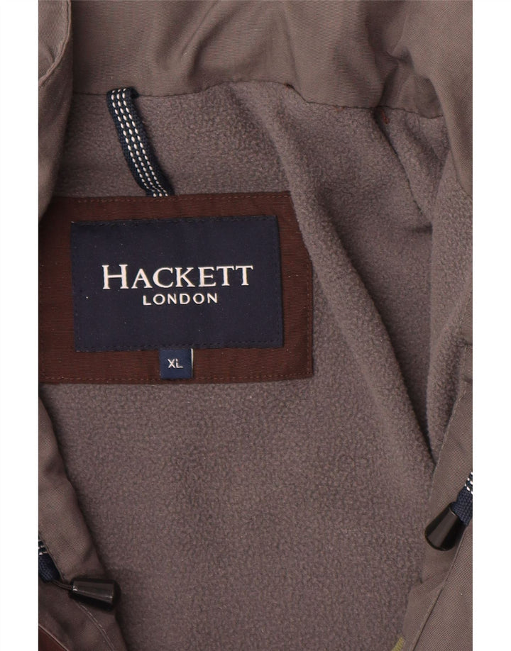 HACKETT Veste coupe-vent à capuche graphique pour homme UK 42 XL Nylon marron