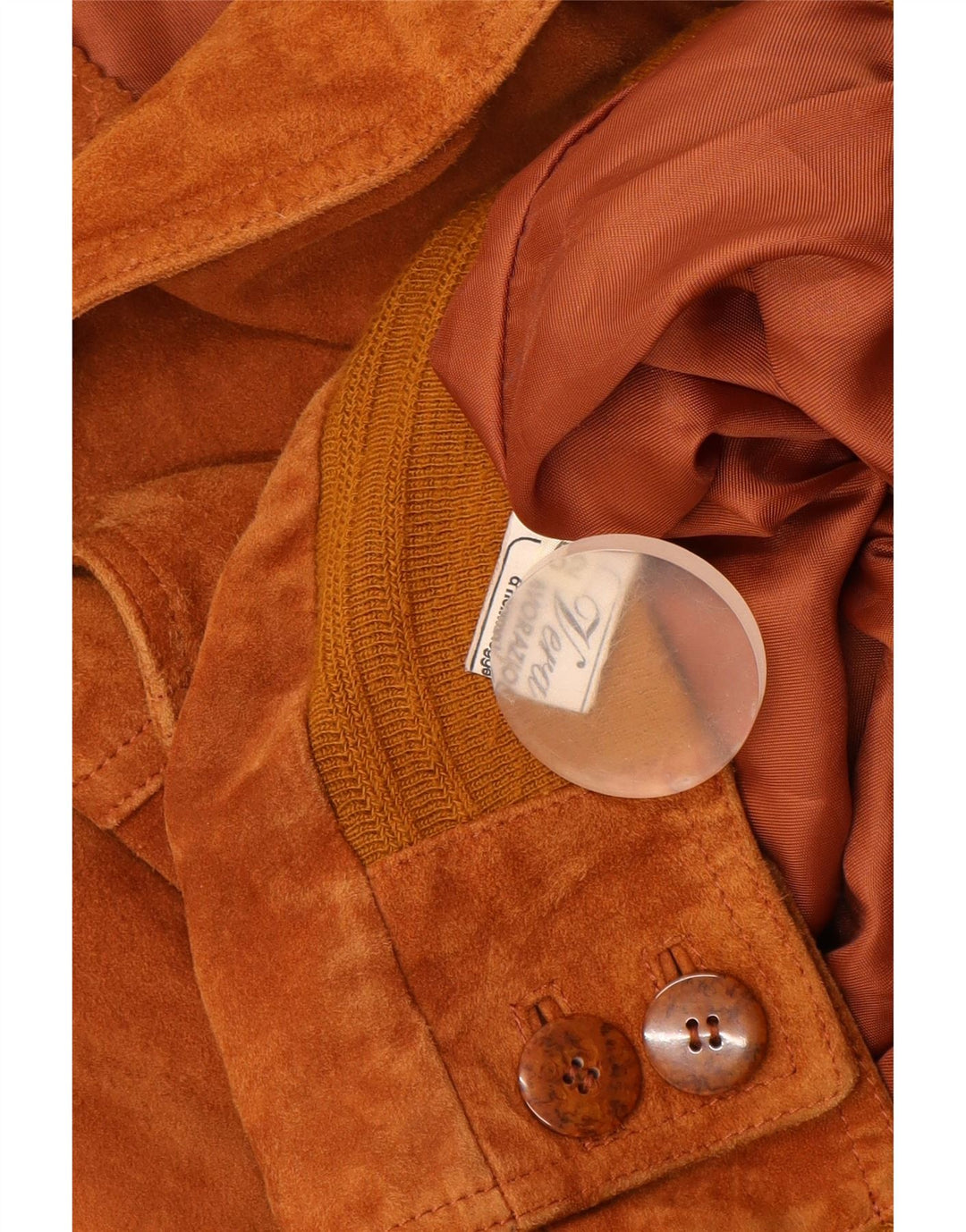 VINTAGE Veste Bomber En Daim Homme IT 52 XL Cuir Beige