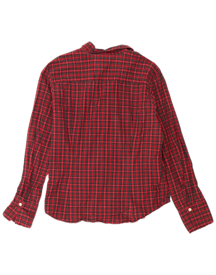 Eddie Bauer Chemise en flanelle pour femme UK 16 Grand coton à carreaux rouges