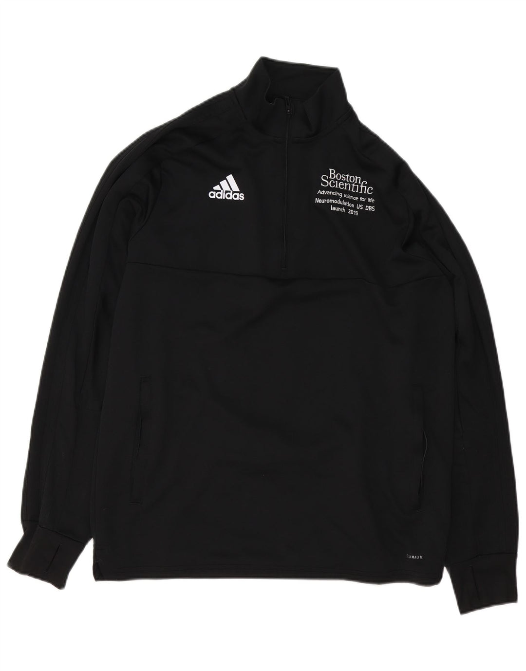 Adidas Climalite Graphic Sweat-shirt à col zippé pour homme Noir Taille L