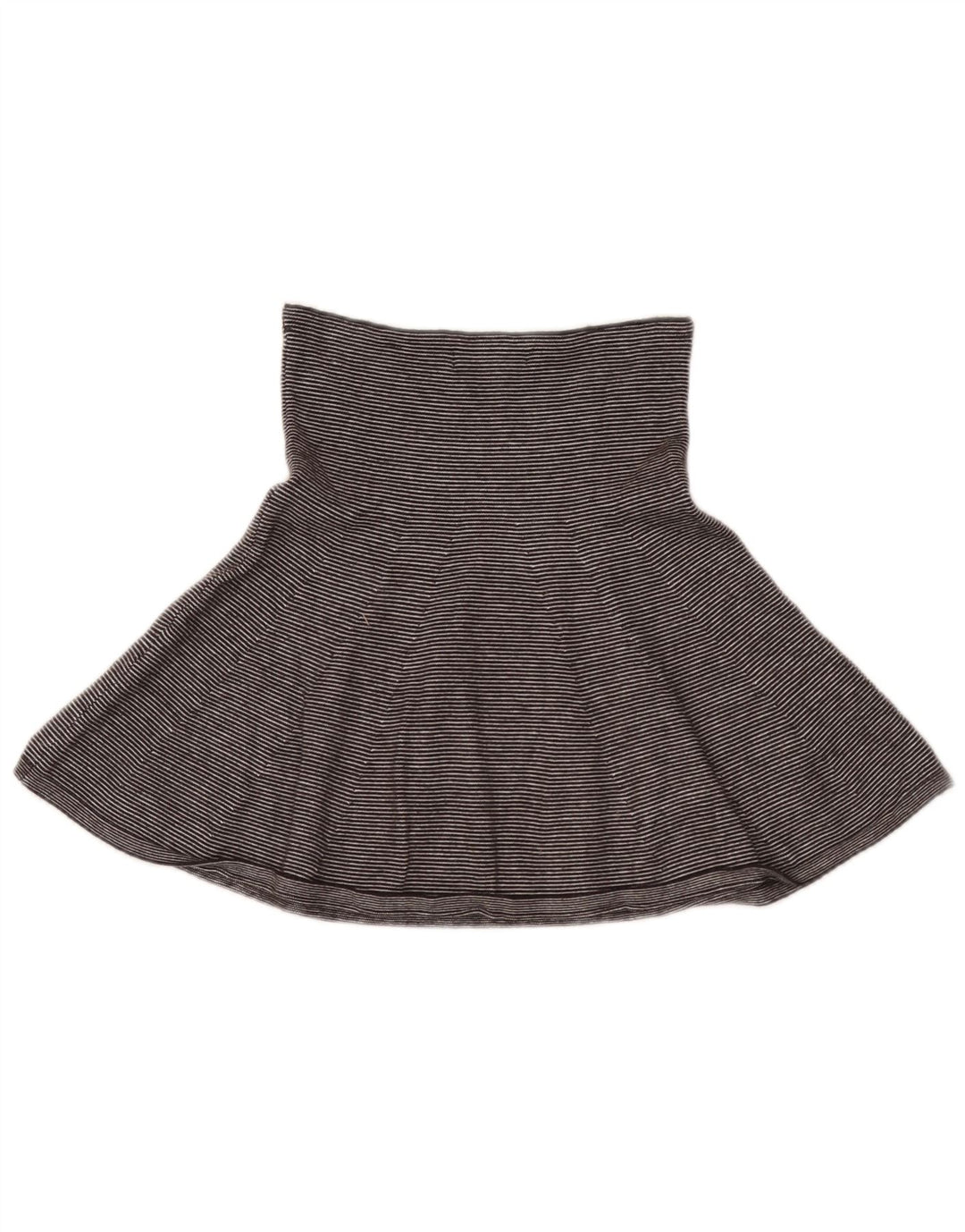 Zara Femme Mini Jupe Petite W26 Gris Fines Rayures Viscose