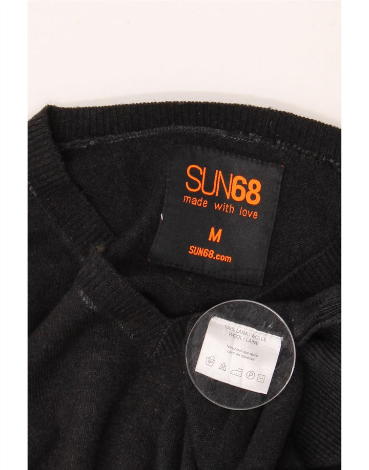 SUN68 Pull col V Homme Laine Gris Moyen