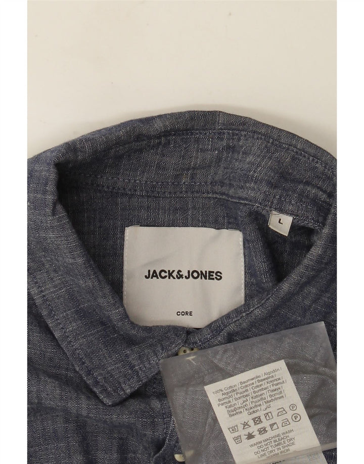 JACK & JONES Chemise Core Homme Large Bleu Marine Moucheté Coton