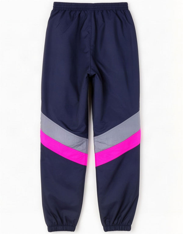Vintage Pantalon de survêtement pour homme Joggers Medium Navy Blue Colourblock Nylon