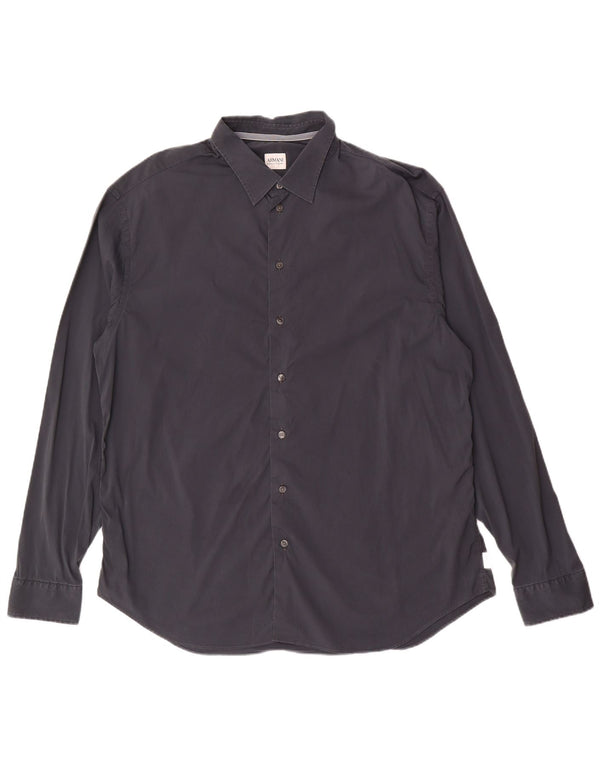 Armani Collezioni Chemise Homme 2XL Bleu Marine Coton