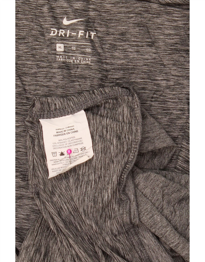 NIKE Pull à capuche zippé Dri Fit pour homme XL en polyester moucheté gris