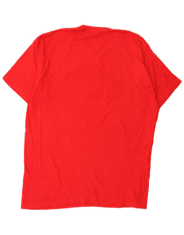 Quiksilver Mens Regular Fit Graphic T-Shirt Top XL Rouge Coton
