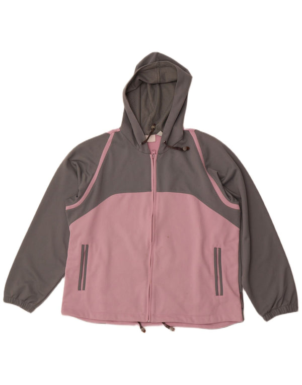 Diadora Veste de survêtement à capuche pour femme UK 14 Large Rose Colourblock