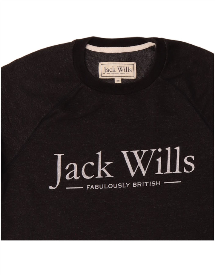 JACK WILLS Sweat-Shirt Graphique Homme XS Noir