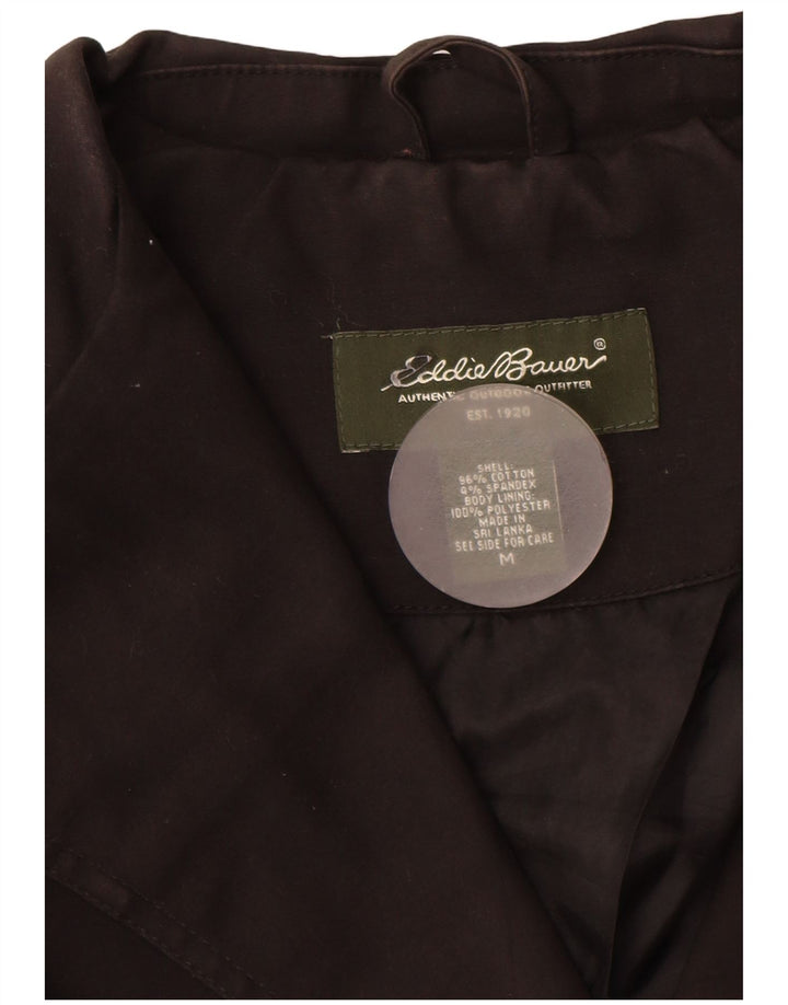 EDDIE BAUER Veste blazer à 3 boutons pour femme UK 14 en coton noir moyen