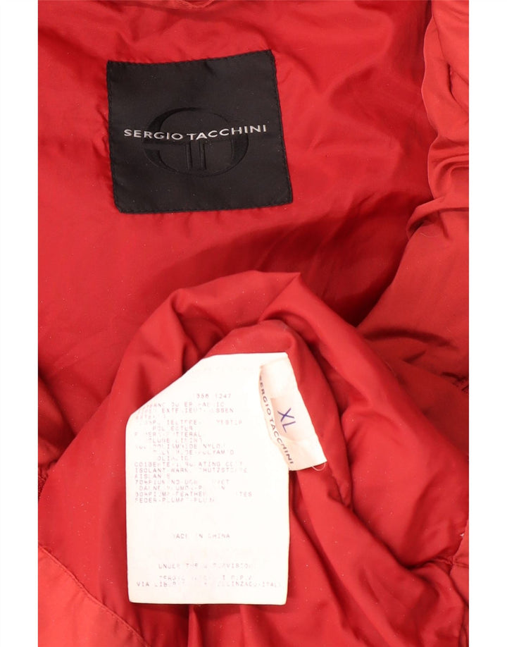 SERGIO TACCHINI Veste matelassée à capuche pour homme UK 42 XL Rouge Polyester