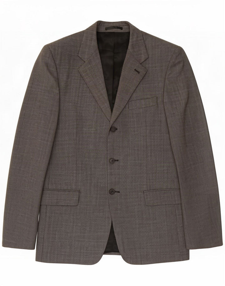 Cacharel Veste Blazer 3 Boutons Homme IT 50 Large Gris Chevron Viscose