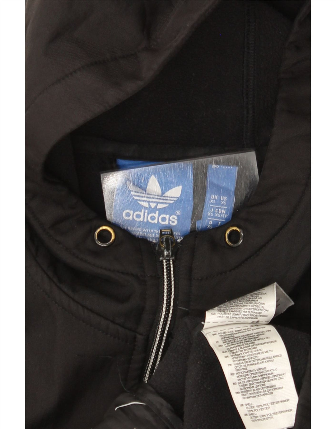 Adidas Pull à capuche zippé pour homme XS Noir Polyester