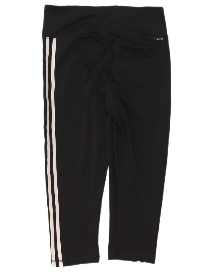 Adidas Femmes Climalite Capri Leggings UK 12/14 Moyen Noir Polyester