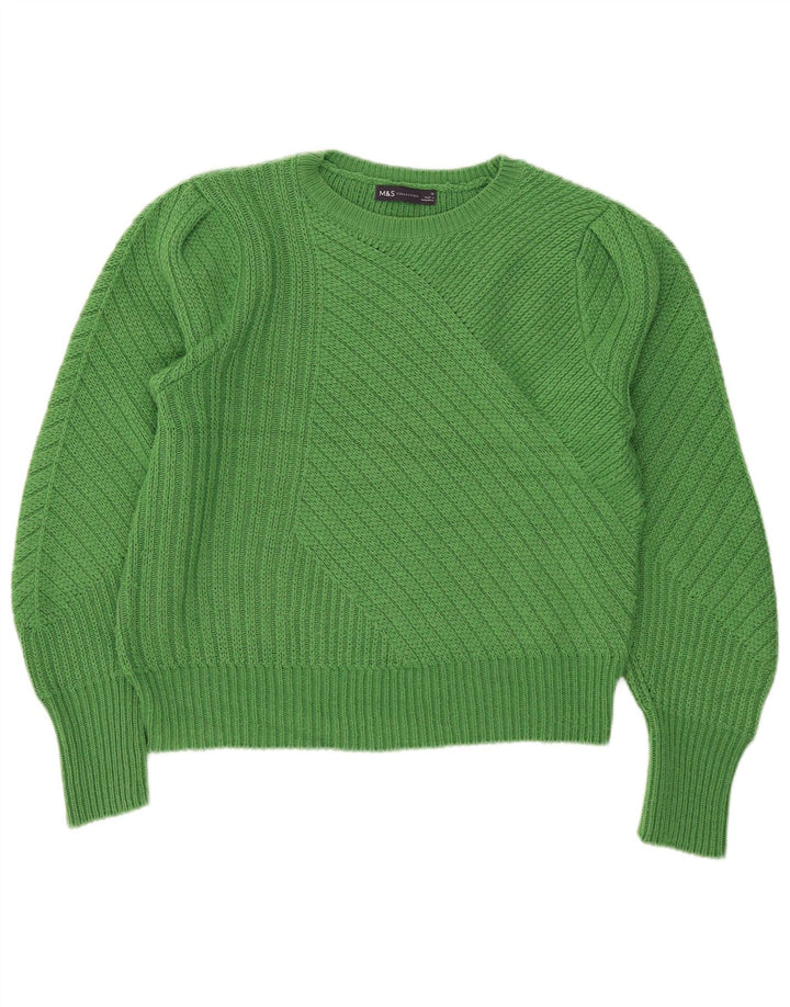 Marks & Spencer Pull col bateau pour femme UK 12 Vert moyen