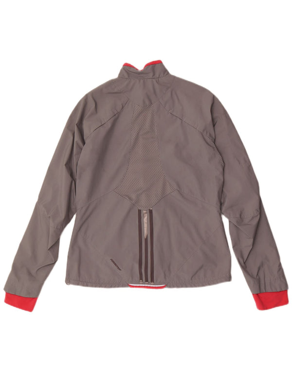 Adidas Veste de survêtement pour femme UK 16 Large Gris Colorblock Polyester