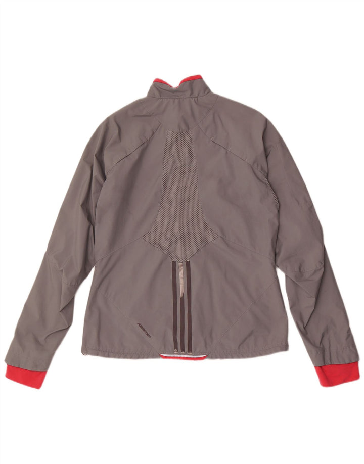 Adidas Veste de survêtement pour femme UK 16 Large Gris Colorblock Polyester