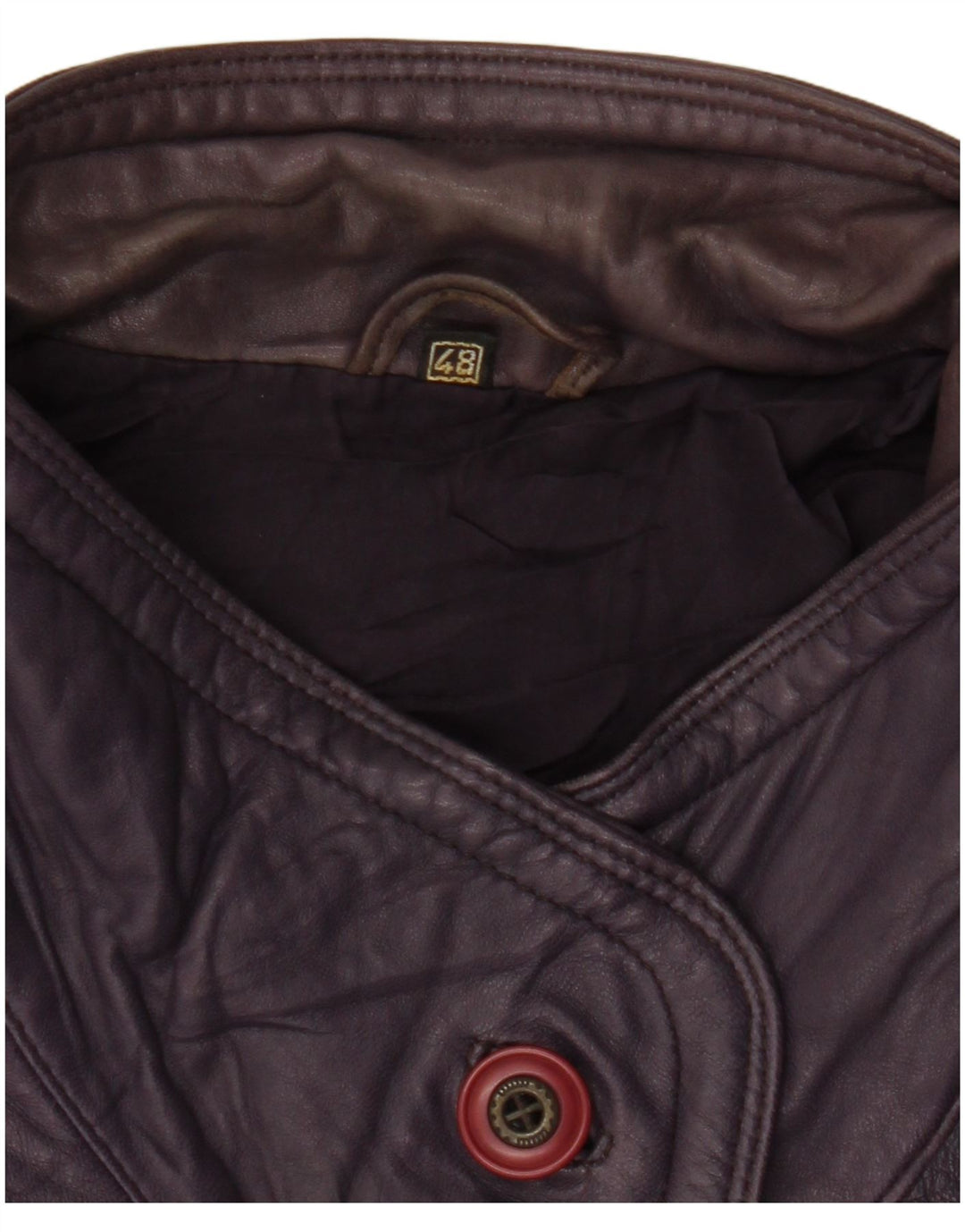 VINTAGE Manteau en cuir femme EU 48 2XL Cuir violet