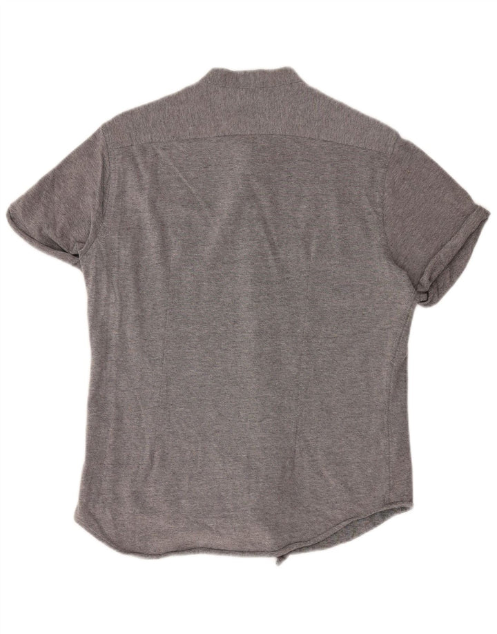 Zara Chemise slim à manches courtes pour hommes, grand gris
