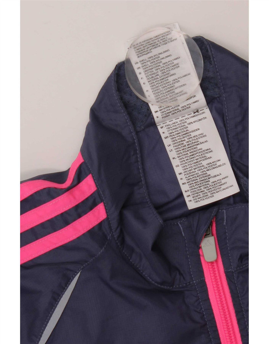 Adidas Veste de survêtement pour femme UK 16 Large Bleu Marine Nylon