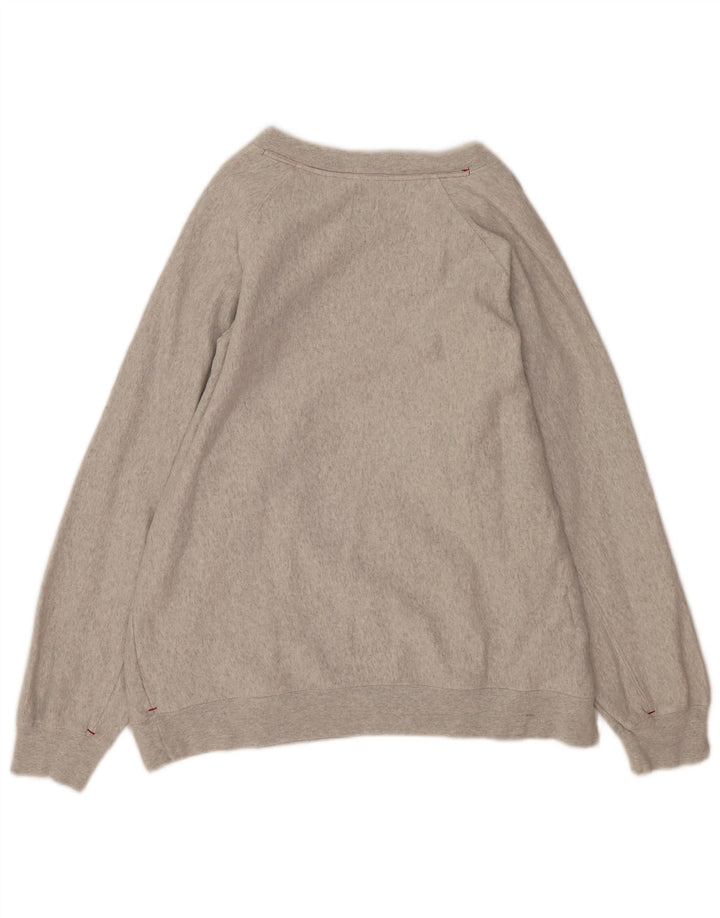 vintage Womens Graphic Sweatshirt Jumper UK 14 Moyen Gris Moucheté