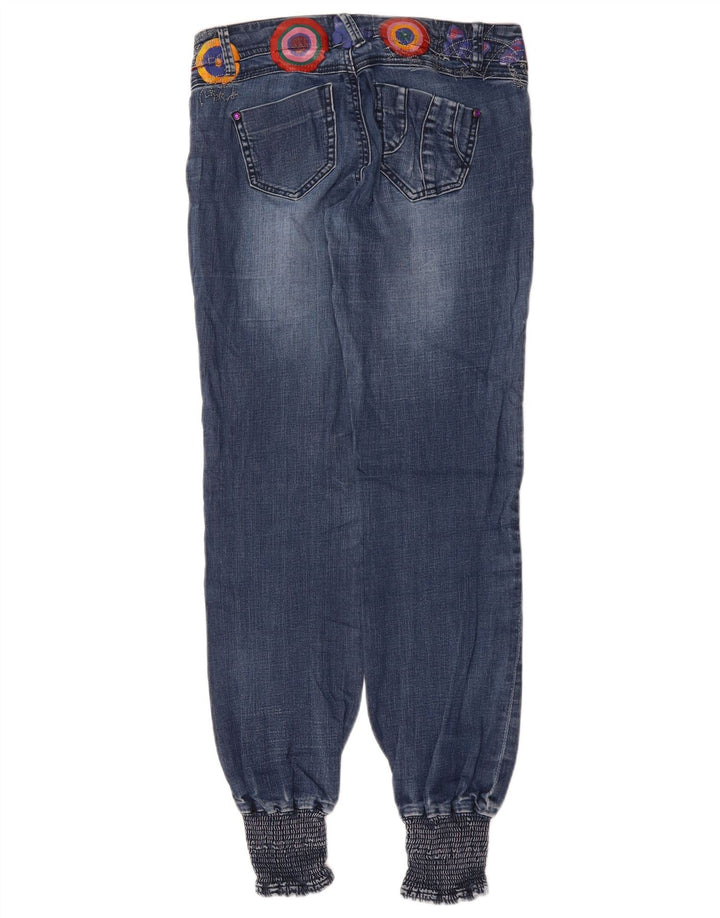 Desigual Femme Rainbow Joggers Jean droit W28 L30 Bleu Géométrique