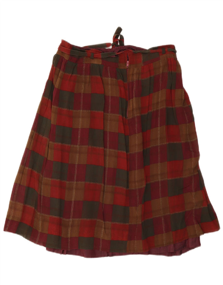 jupe trapèze femme vintage W30 Plaid rouge moyen