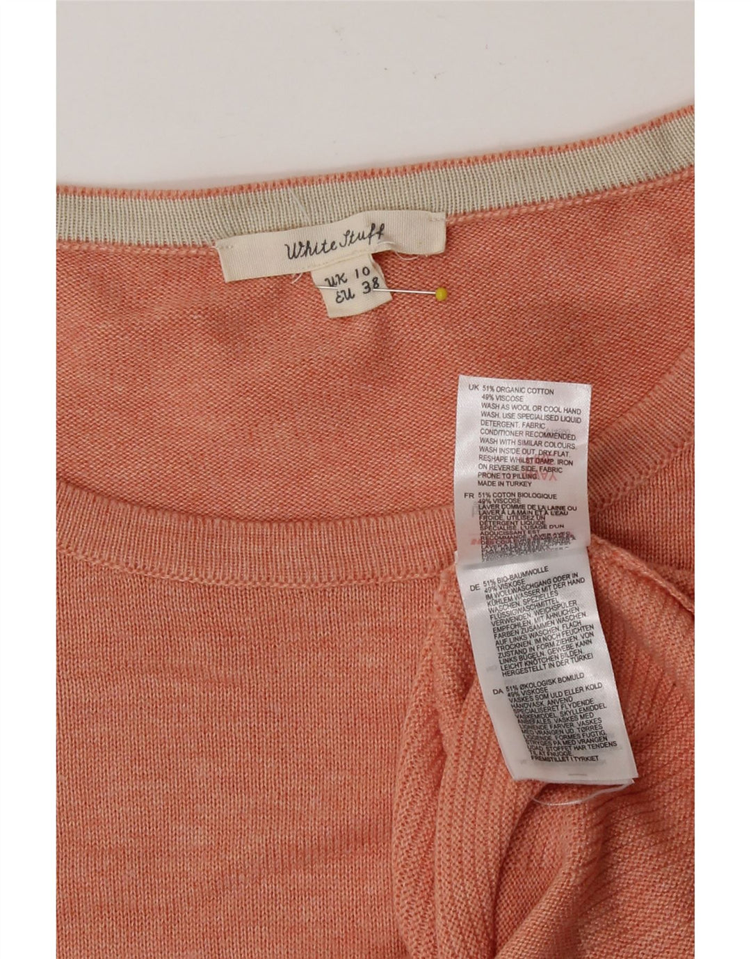 White Stuff Pull surdimensionné à col rond pour femme UK 10 Petit Rose