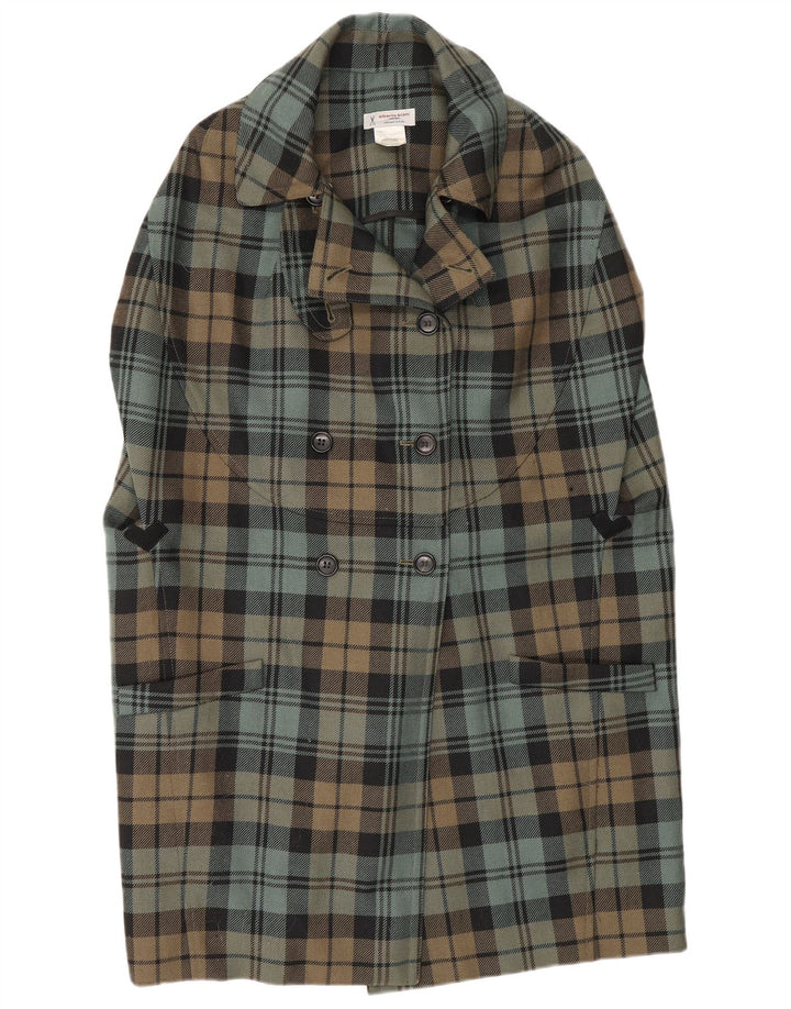 Manteau croisé pour femmes Alberto Biani IT 42 Medium Vert à carreaux