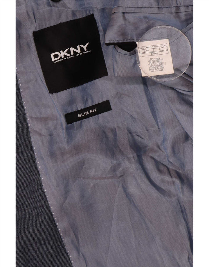 Dkny Veste Blazer 2 Boutons Homme UK 42 XL Bleu Marine Laine