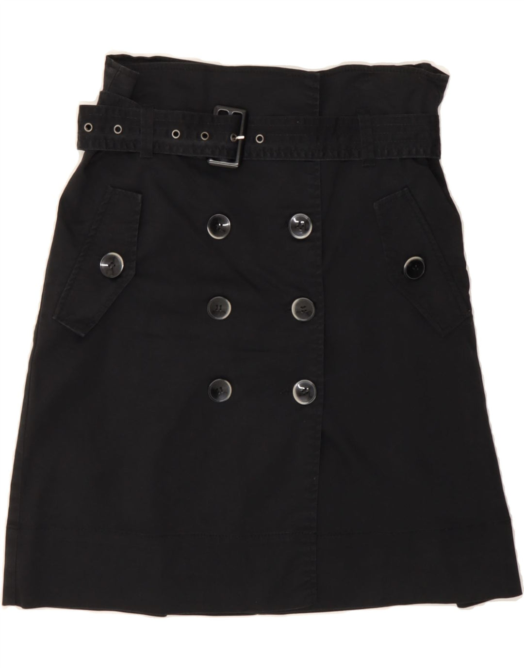 BENETTON Womens Straight Skirt IT 42 Medium W30 Black Cotton Vintage Benetton and Second-Hand Benetton from Messina Hembry 