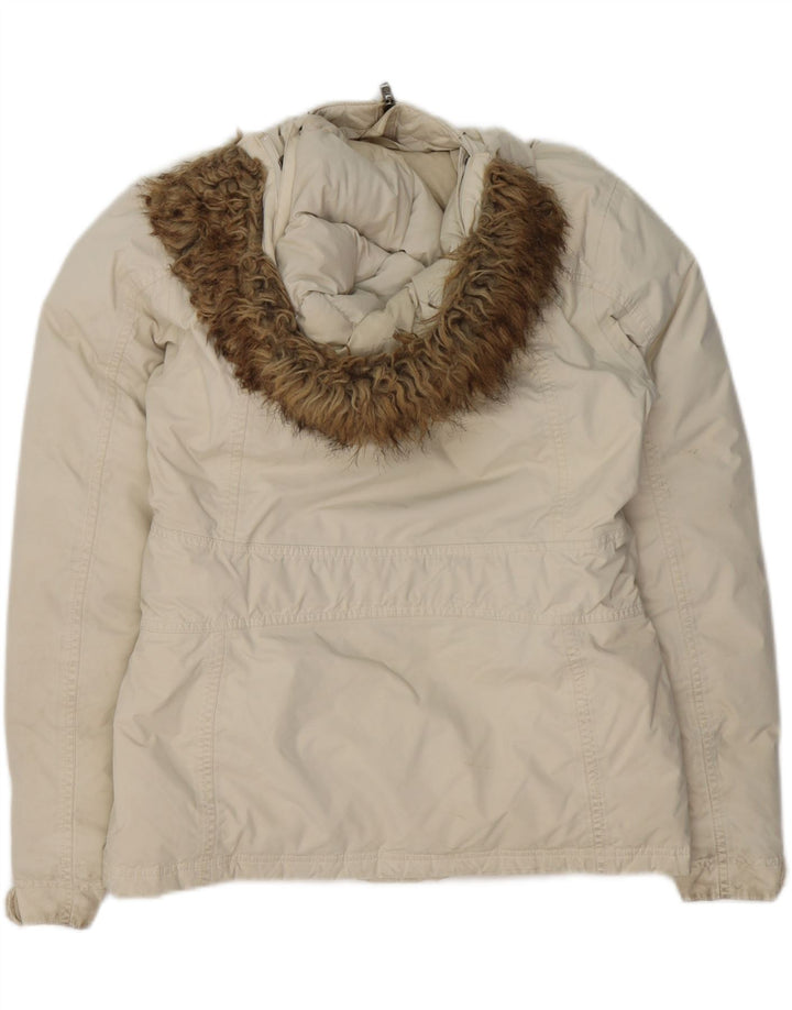 THE NORTH FACE Veste matelassée à capuche pour femme UK 14 Medium Off White