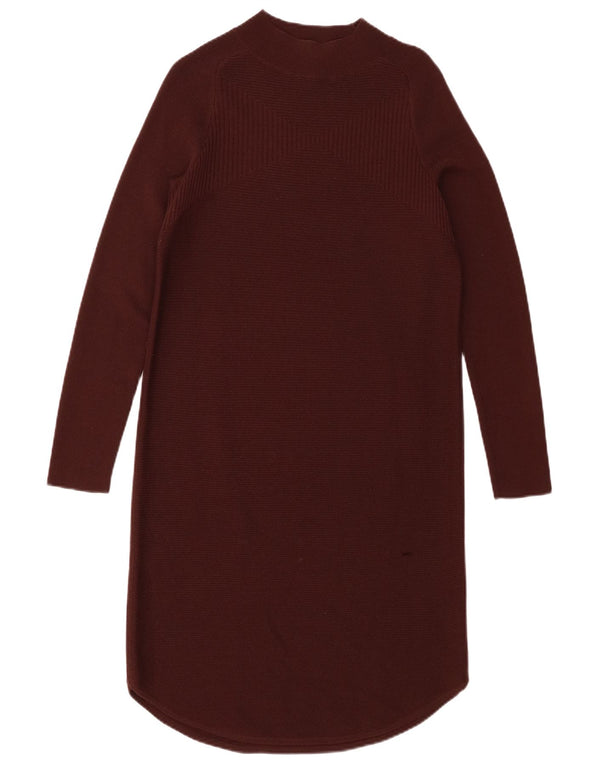 Jigsaw Robe Pull Femme UK 6 XS Laine Bordeaux