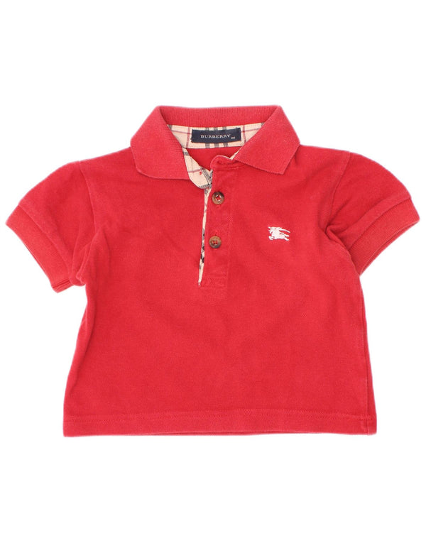 Burberry Polo Bébé Garçon 6-9 Mois Rouge Coton