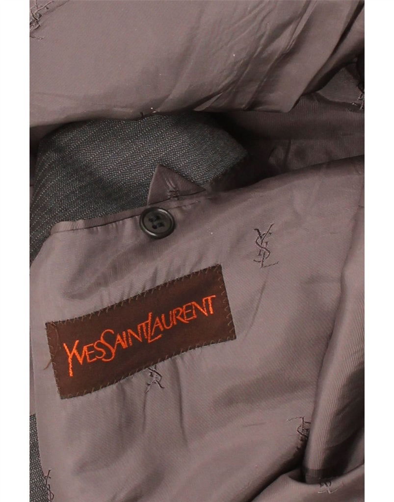 YVES SAINT LAURENT Womens Double Breasted Blazer Jacket UK 16 Large Grey Vintage Yves Saint Laurent and Second-Hand Yves Saint Laurent from Messina Hembry 
