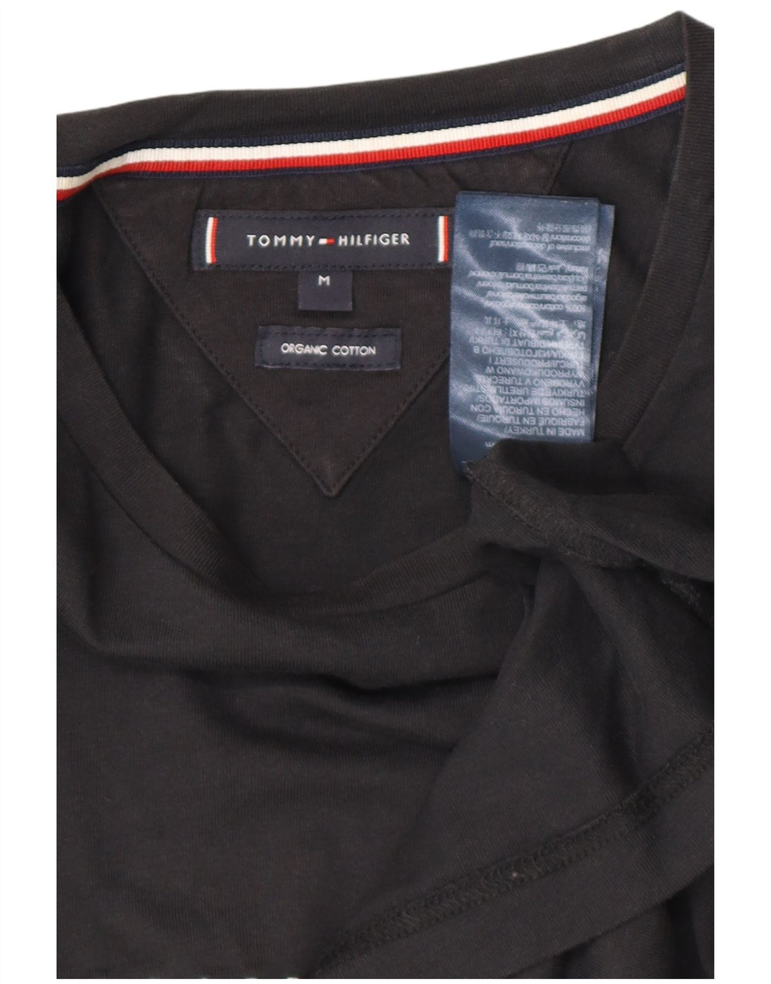 Tommy Hilfiger T-Shirt Graphique Homme Noir Moyen Coton