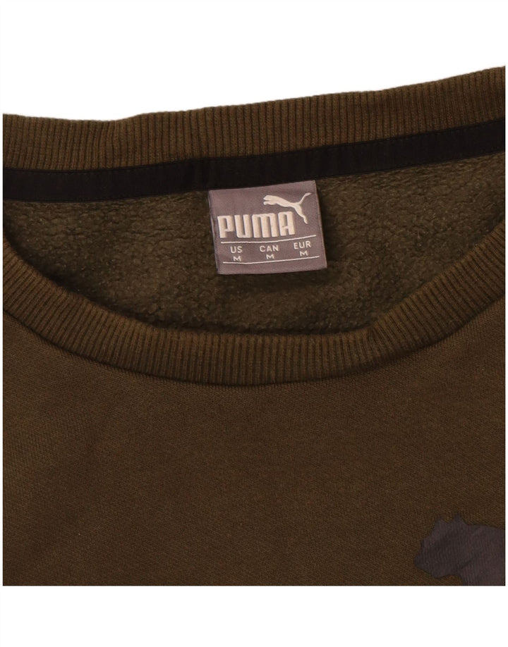 Puma Sweat-Shirt Graphique Homme Kaki Moyen Coton